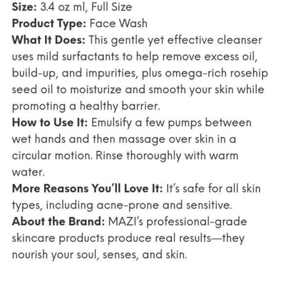 MAZI Balancing Multi-Effect Cleanser Face Wash Full Size 3.4 oz - Picture 2 of 9